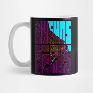 Buenos Aires, Argentina City Map Typography - Neon Mug